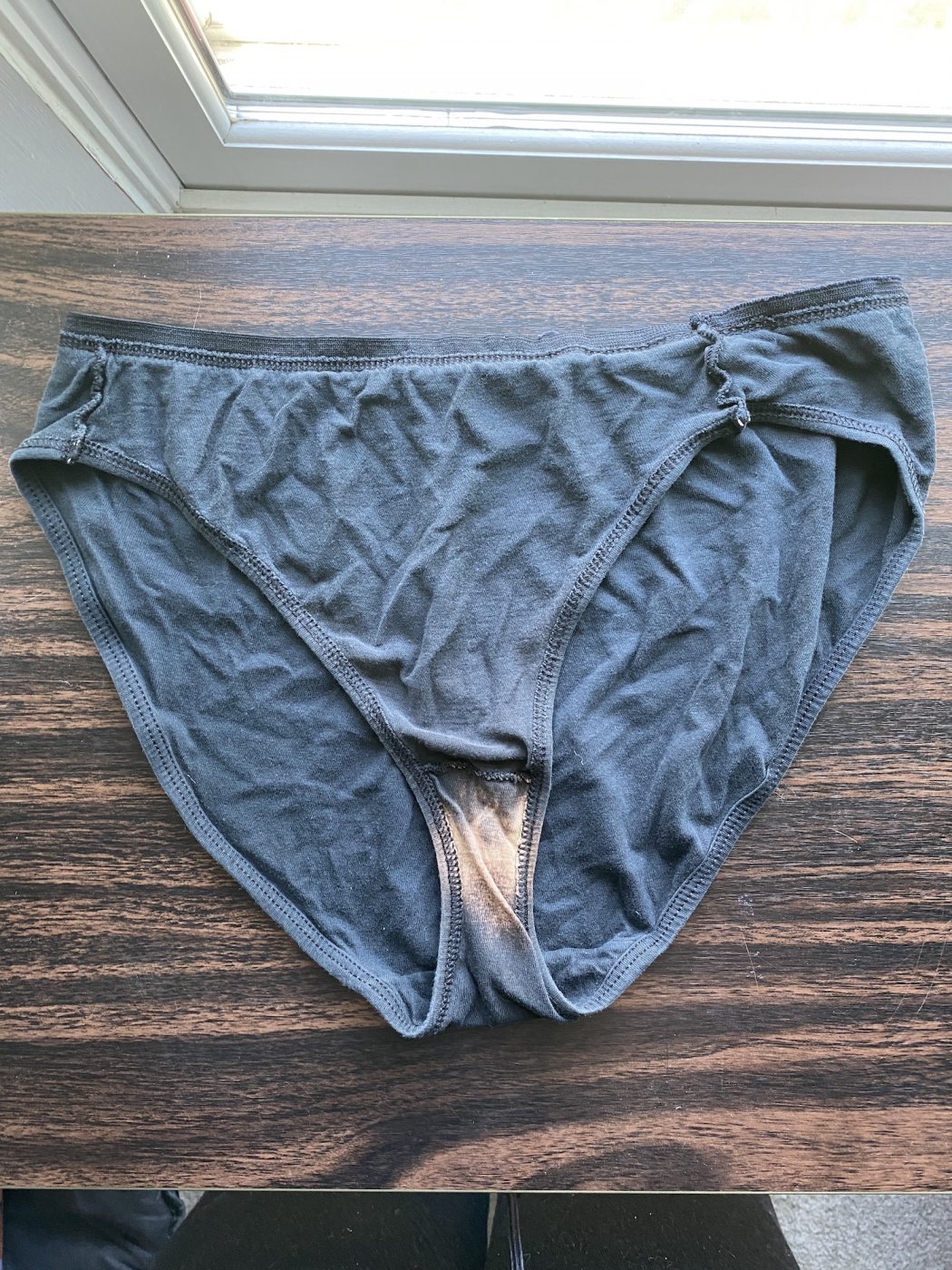 Black Cotton Granny Panties 