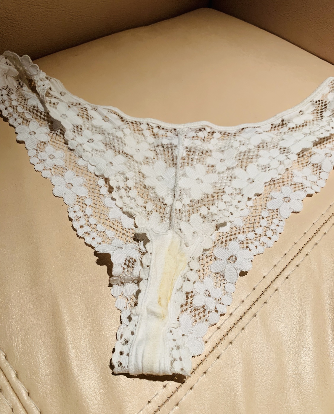 Worn White Lacy Panties